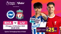 Link Live Streaming Liga Inggris 23/24: Brighton vs Liverpool di Vidio. (Sumber: dok .vidio.com)