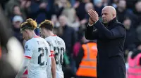 Tuan rumah tampil solid dan lebih baik dari The Reds. Pasukan Arne Slot pun akhirnya tumbang dengan skor 0-1. (AP Photo/Alastair Grant)