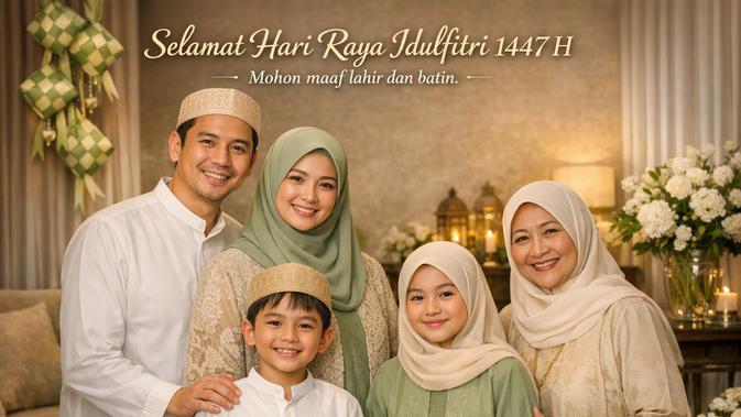 Prompt AI untuk kartu ucapan Idulfitri 2026. (Ilustrasi AI)