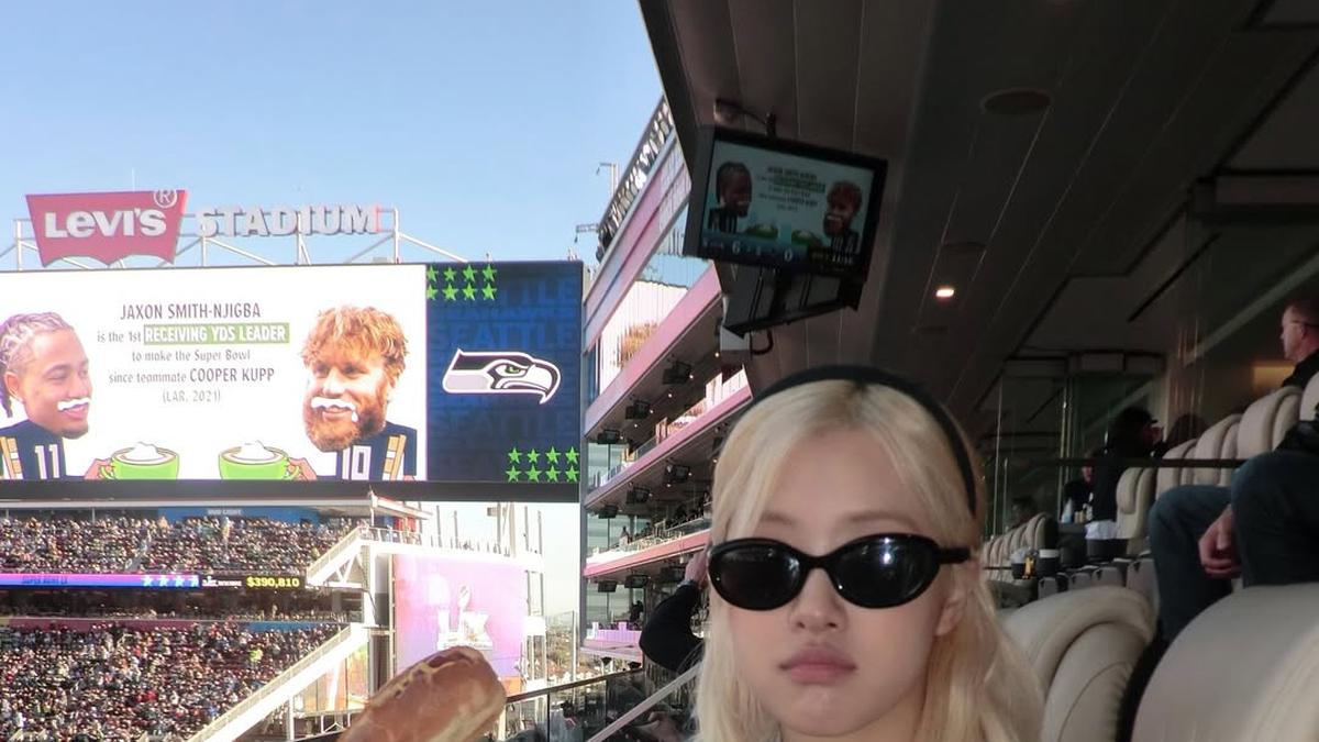 Gaya Slay Rose BLACKPINK Nonton Super Bowl 2026 dengan Busana Minimalis
