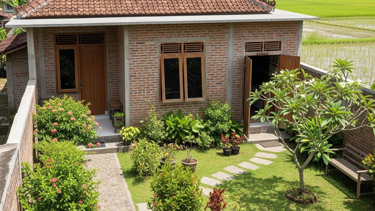 9 Contoh Rumah 1 Lantai di Kampung dengan Backyard Nyaman Buat Keluarga, Hunian Sejuk
