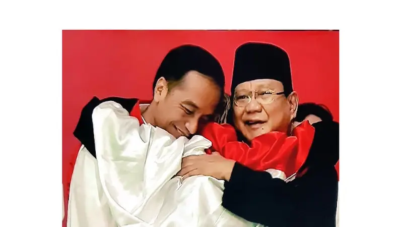 Jokowi dan Prabowo memeluk atlet pencak silat Indonesia