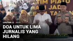 Ratusan anak yatim piatu mendoakan keselamatan lima jurnalis dan tiga kru kapal yang hilang kontak saat meliput aktivitas Gunung Anak Krakatau. Mereka berharap delapan orang yang hilang segera ditemukan.