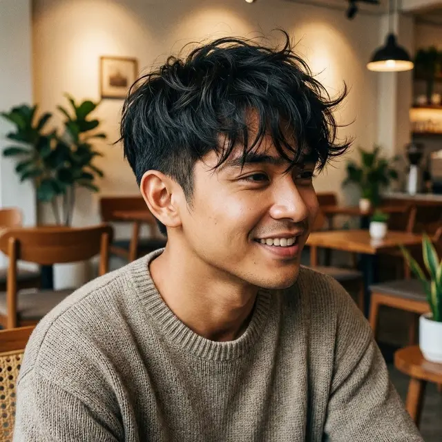 Model Rambut Pria Poni Depan Pendek