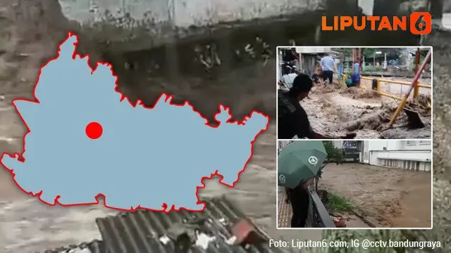 Banner Infografis Banjir Terjang Kota Bandung Akibat Tanggul Cikapundung Jebol. (Foto: Liputan6.com, IG @cctv.bandungraya)
