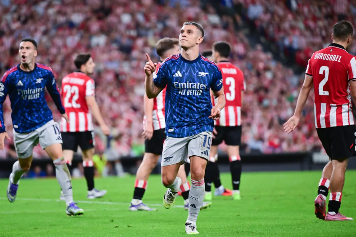 Foto: Kompaknya Martinelli dan Trossard Bawa Arsenal Tumbangkan Athletic Bilbao di Liga Champions