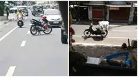 Potret Orang Parkir di Tengah Jalan Bikin Tepuk Jidat. (Sumber: Instagram/sukijan.id dan 1cak.com)