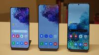 Trio Galaxy S20. (Liputan6.com/ Agustin Setyo Wardani)