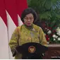 Menteri Keuangan (Menkeu) Sri Mulyani saat Penyerahan DIPA dan Daftar Alokasi Transfer Ke Daerah Tahun Anggaran 2024 di Jakarta, Rabu (29/11/2023).