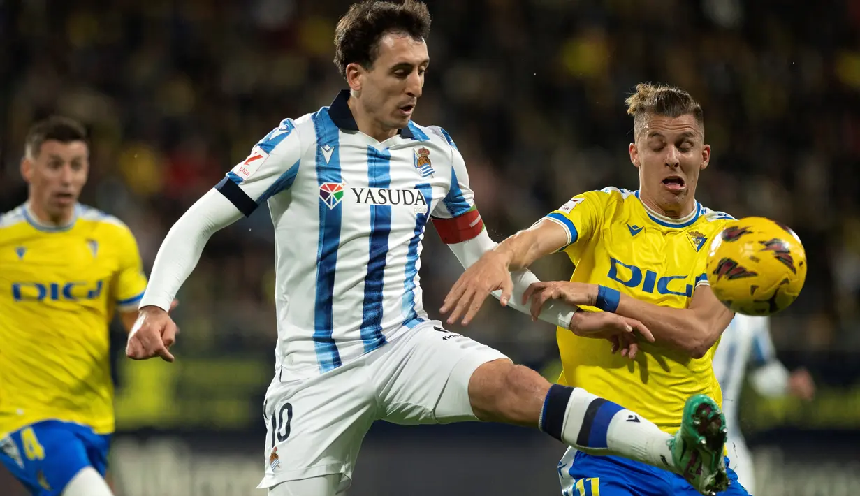 Cadiz bermain imbang tanpa gol dengan tamunya, Real Sociedad. (JORGE GUERRERO / AFP)