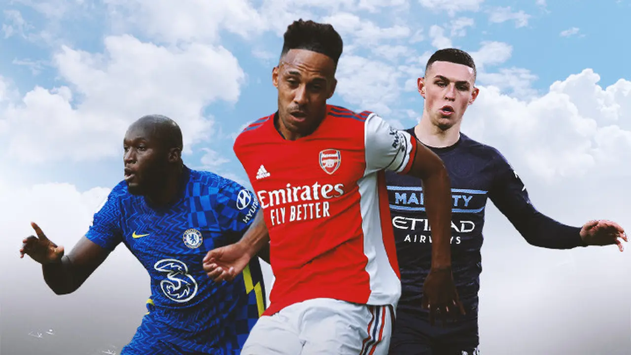 Ilustrasi - Romelu Lukaku, Pierre-Emerick Aubameyang, Phil Foden