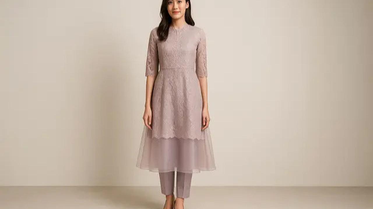 7 Model Gamis Brokat Selutut Non Hijab yang Sopan dan Elegan, Anti Kaku