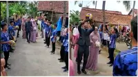 Video Momen Pernikahan Atlet Voli Ini Bikin Deg-degan, Tiru Tradisi Pedang Pora (sumber: TikTok/@agungsaputro4739)