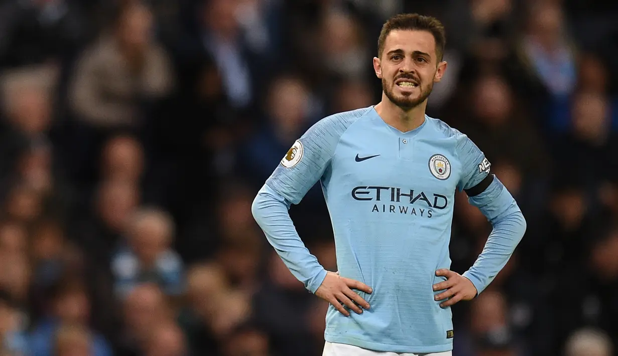 2. Bernardo Silva (Manchester City) - Manchester City memboyong gelandang berusia 26 tahun ini di musim 2017/18 lalu. Bernardo Silva didatangkan Mancherster City dari AS Monaco dengan nilai transfer 50 juta euro. (AFP/Oli Scarff)