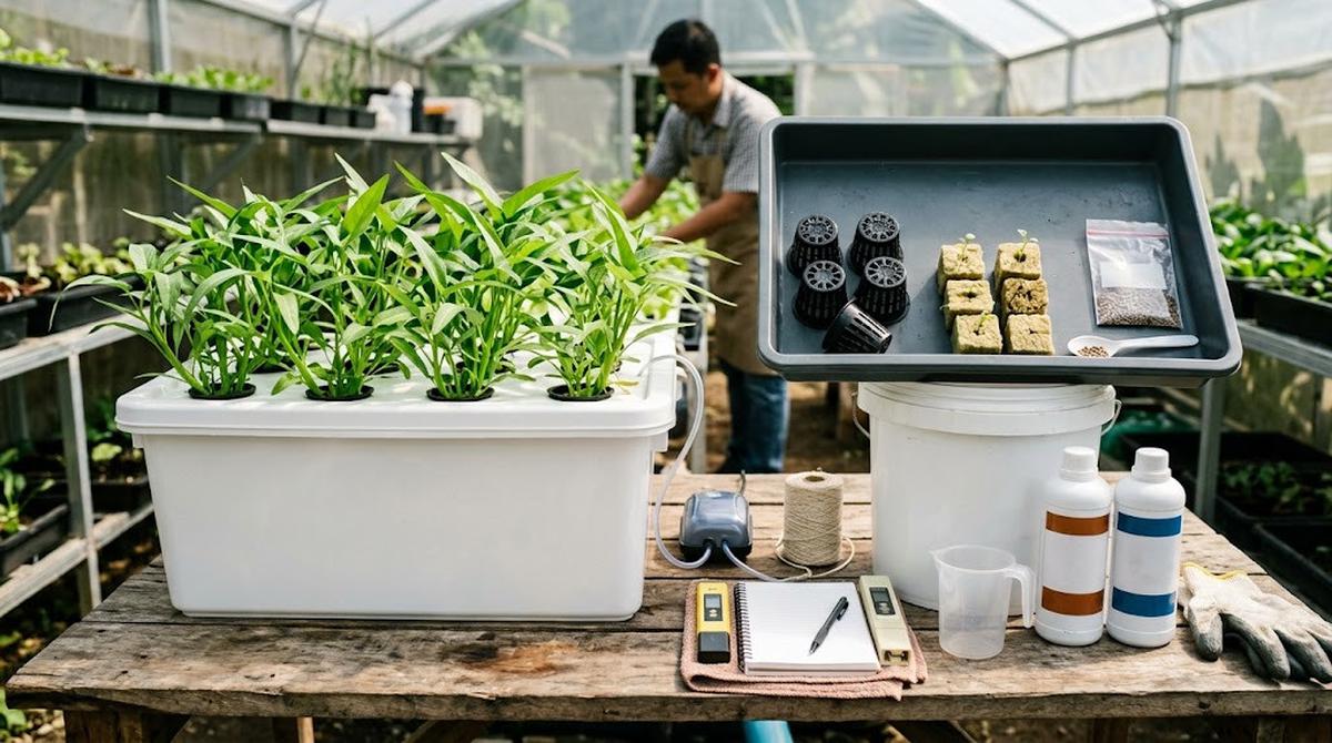 Cara Membuat Hidroponik Kangkung Panen 21 Hari/AI Generated