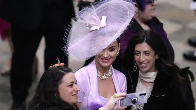 Katy Perry menghadiri penobatan Raja Charles III. (AP Photo/Kirsty Wigglesworth, Pool)