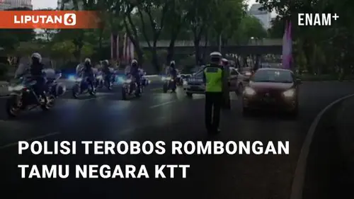 VIDEO: Detik-detik Mobil Polisi Terobos Rombongan Tamu Negara KTT, Buat Polisi Lain Kesal!