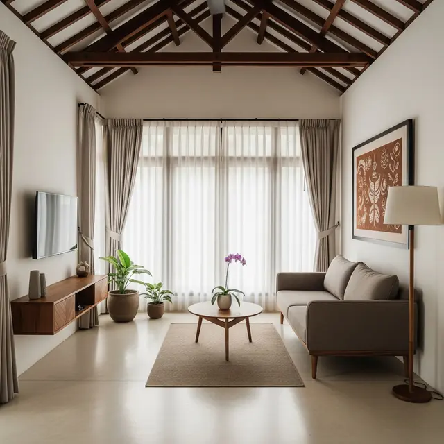 9 Model Ruang Tamu Sempit Ceiling Tinggi agar Terlihat Lapang