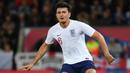3. Harry Maguire (Leicester) - Ketertarikan Manchester United tidak membuat Leicester City melepas begitu saja Maguire. Kabarnya Leicester mematok harga 80 juta pound untuk Maguire. (Photo by Paul Ellis / AFP)