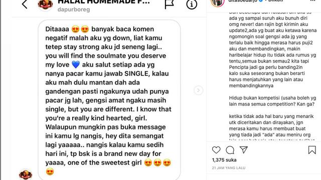 Dibanding-bandingkan dengan Istri Denny Sumargo, Dita Soedarjo Angkat Bicara