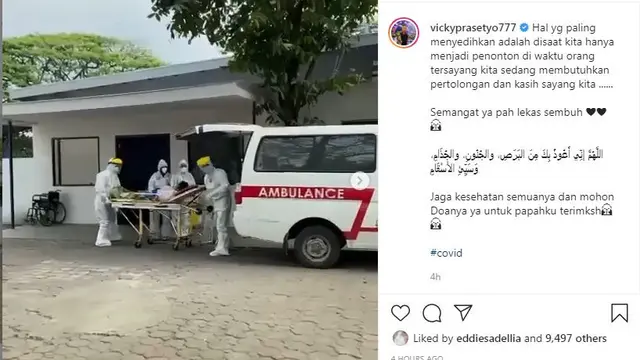 Ayah Vicky Prasetyo dilarikan kerumah sakit karena terpapar Covid-19