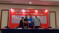 Konfrensi pers jelang&nbsp;Kualifikasi Piala Asia Futsal Wanita 2025 di Depok, Sleman, Yogyakarta, Selasa (14/1/2025).&nbsp;Timnas futsal putri Indonesia akan memulai kiprah di&nbsp;ajang itu&nbsp;dengan menghadapi Kirgistan di GOR Amongrogo, Yogyakarta, Rabu (15/1/2025) pukul 16.00 WIB. (Bola.com/Ana Dewi)