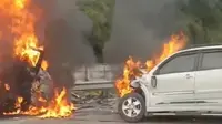 Tabrakan Beruntun di Tol Jakarta-Cikampek Km 58. (Twitter/X)