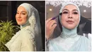 Wajah Irish Bella di hari bahagianya dipoles oleh MUA Rara Chintya, ini adalah potret persiapan Irish Bella. Makeup soft glam ini membuat wajah Irish tampak fresh tanpa kesan berlebihan. Tema makeup ini juga cocok dengan kebaya warna hijau wardah yang dikenakan oleh Irish. Bintang sinetron Cinta Suci ini sukses bikin pangling di momen pernikahan keduanya. (Liputan6.com/IG/@rarachintya.mua)