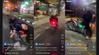 Video viral di media sosial menampilkan seorang pemuda yang melakukan freestyle gaya tidur di motor. (source: Instagram @fakta.indo)