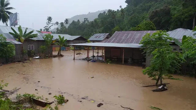 Situasi banjir di Kabupaten Bone Bolango, Gorontalo. (dokumentasi BNPB).