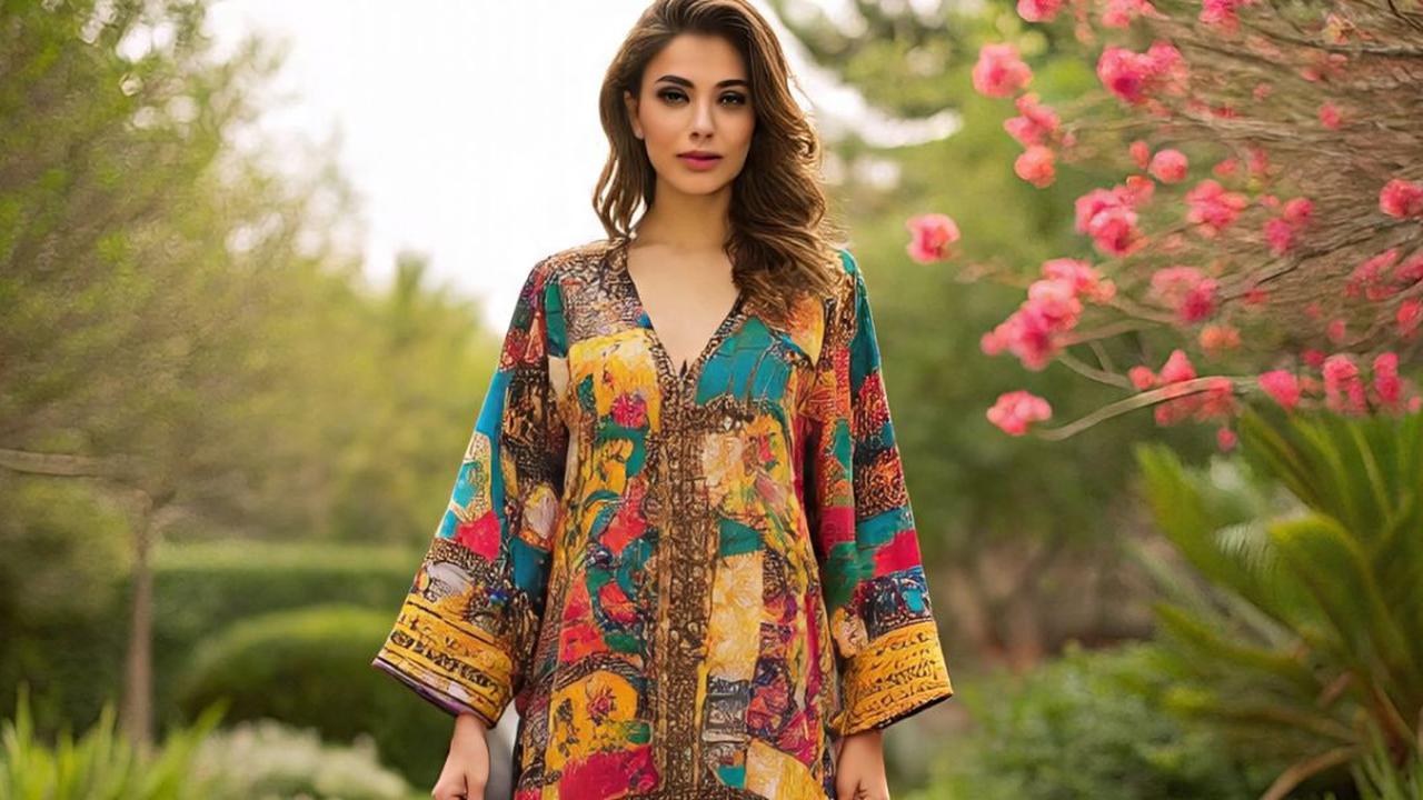 Ilustrasi Model Tunik Batik Lengan Kelelawar