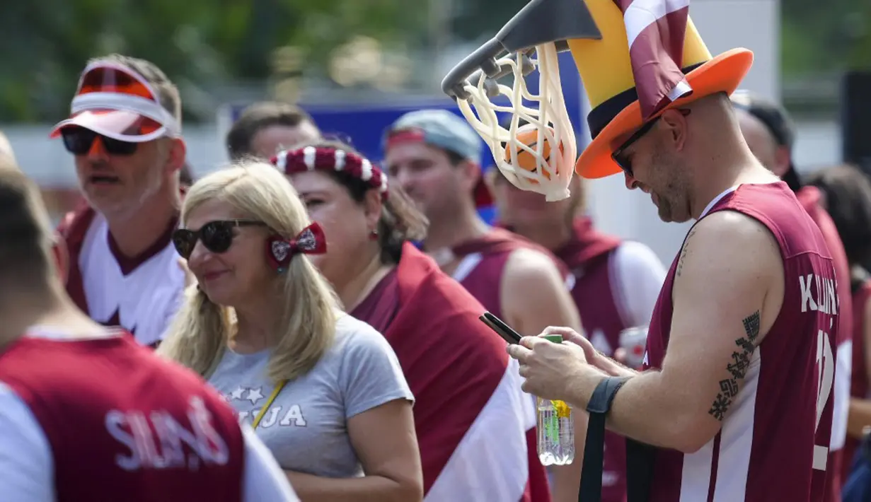 Ini kali pertama Latvia ikut Piala Dunia Basket. (BAY ISMOYO/AFP)