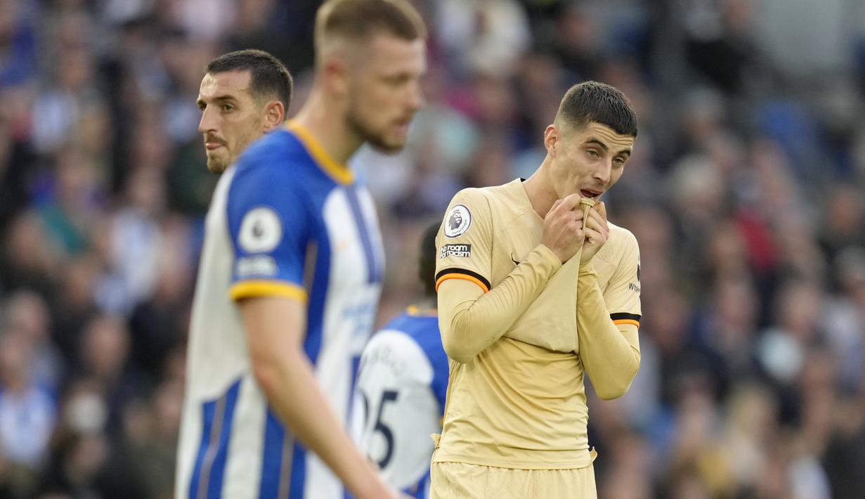Ini merupakan kekalahan pertama Potter bersama Chelsea. Sebelumnya, mereka tidak pernah kalah dalam sembilan pertandingan di semua kompetisi. (AP/Kirsty Wigglesworth)