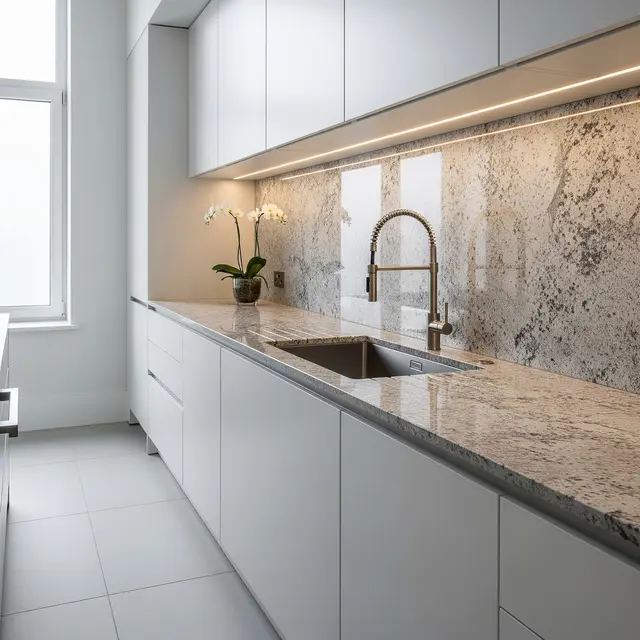 Model Granit Dapur Minimalis Terbaru dengan Nuansa Mewah (Gemini AI)