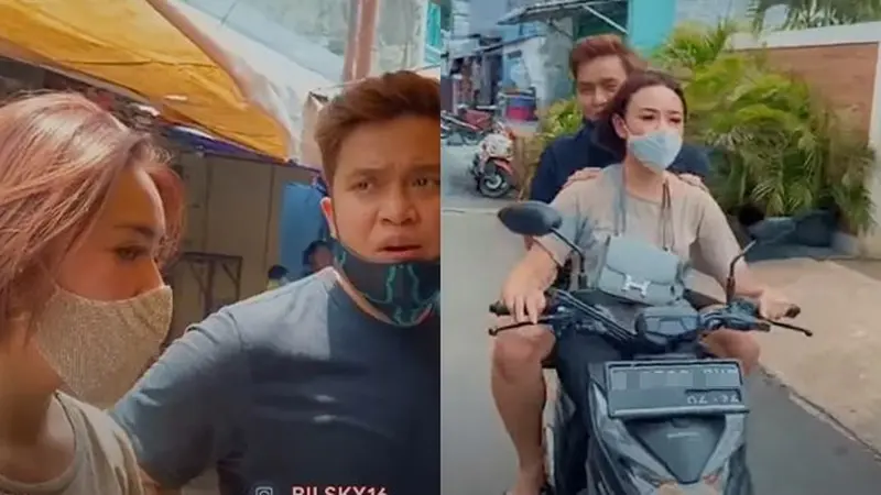 6 Momen Billy Syahputra dan Amanda Manopo Belanja di Pasar, Romantis Naik Motor