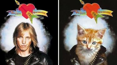 Gaya Kucing Saat Parodikan Cover Album Ini Bikin Gemes