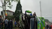 Kecelakaan Bus Pariwisata PO Purnama Sari terjadi pada Sabtu (18/1/2020) pukul 17.15 WIB di jalan umum jurusan Bandung-Subang