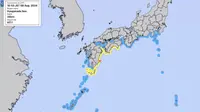 Palung Nankai terletak di batas antara dua lempeng tektonik. Palung Nankai membentang sekitar 700 kilometer dari Teluk Suruga di lepas Prefektur Shizuoka hingga Laut Hyuganada di lepas Prefektur Miyazaki (Japan Meteorological Agency).