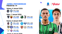 Simak Jadwal Live Streaming Serie A Pekan ke-19, Tayang di Vidio.