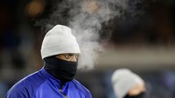 Pasalnya, laga yang berlangsung di Allianz Field, Saint Paul, Minnesota, Amerika Serikat diselenggarakan pada temperatur -17 derajat Celcius. (AP/Andy Clayton-King)
