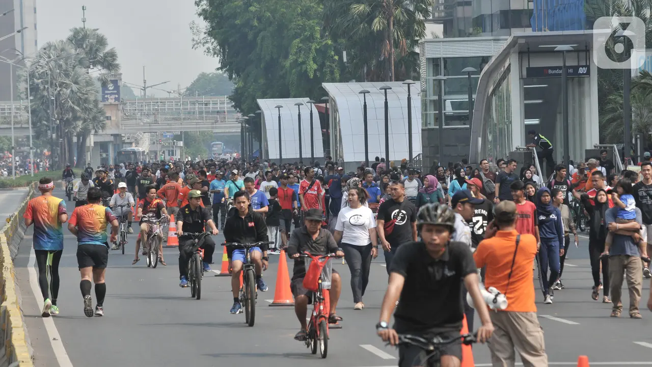 Bebas PKL, Begini Suasana Car Free Day di Bundaran HI
