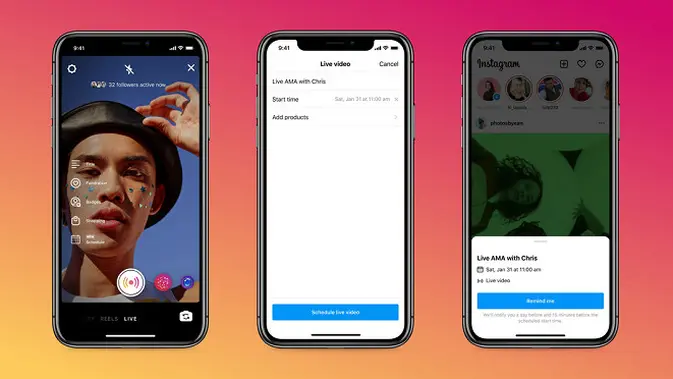 Instagram: Siaran Langsung Terbatas, Pengikut Minimal Seribu.