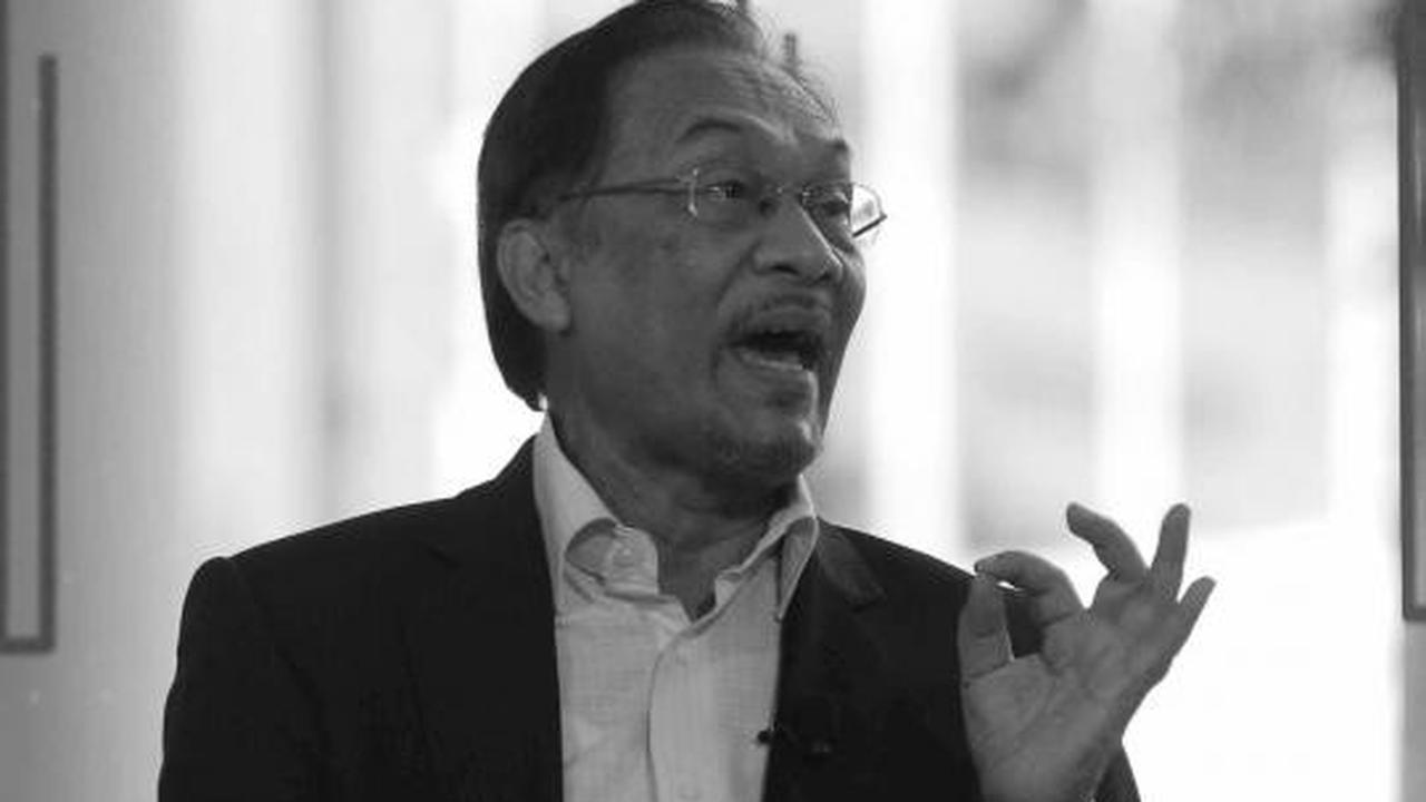 Potret wajah pemimpin oposisi Malaysia Anwar Ibrahim