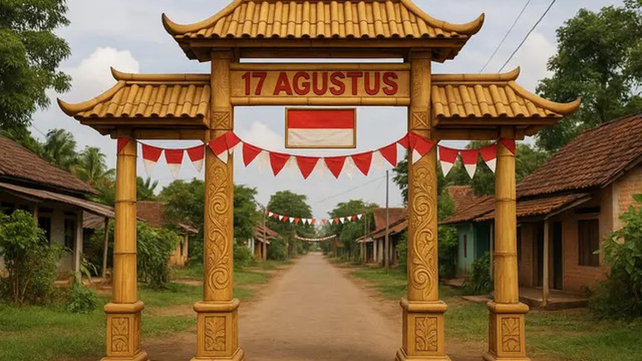 8 Gambar Gapura 17 Agustus dari Bambu Simple, Rekomendasi Dekorasi Kampung yang Estetik