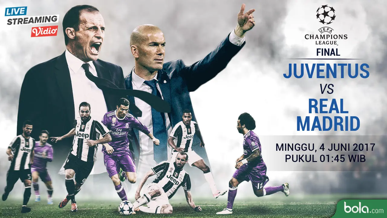 Final Liga Champions 2017 antara Juventus Vs Real Madrid (Bola.com/Adreanus Titus)