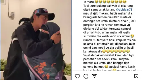 Abidzar Al Ghifari Sukses Bikin Umi Pipik Terharu, Beri Rumah dan Mobil  Baru sebagai Kado Ulang Tahun - ShowBiz Liputan6.com