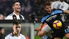 Penyerang anyar AC Milan, Krzysztof Piatek terus konsisten mencetak gol sejak kedatangan pemain 23 tahun tersebut ke San Siro. Tambahan dua gol ke gawang Atalanta membuanya menempel Cristiano Ronaldo di puncak. (Kolase Foto AFP)