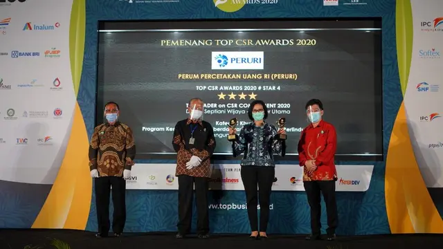 Peruri Sabet 3 Penghargaan Bergengsi di Ajang TOP CSR Awards 2020