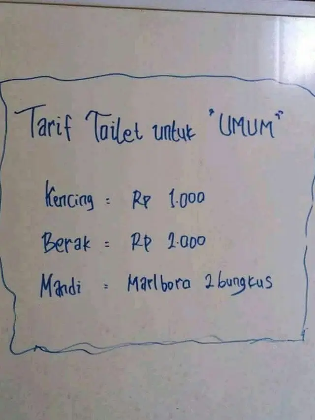 6 Tarif Mandi di Toilet Umum Ini Nyeleneh, Bikin Heran