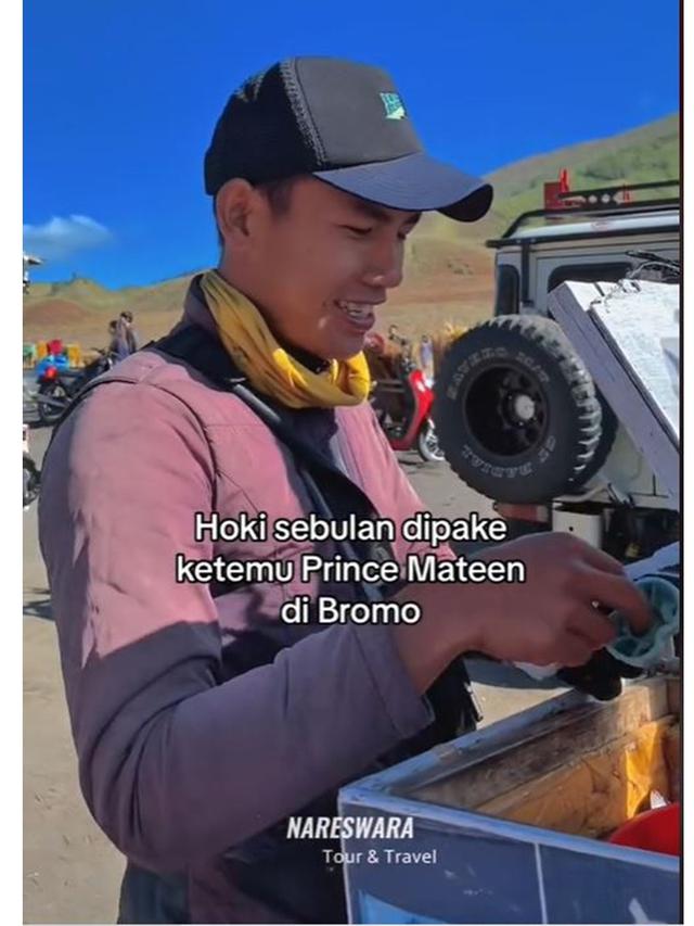 Viral Penjual Es Krim di Bromo Disebut Mirip Pangeran Mateen, Curi Perhatian